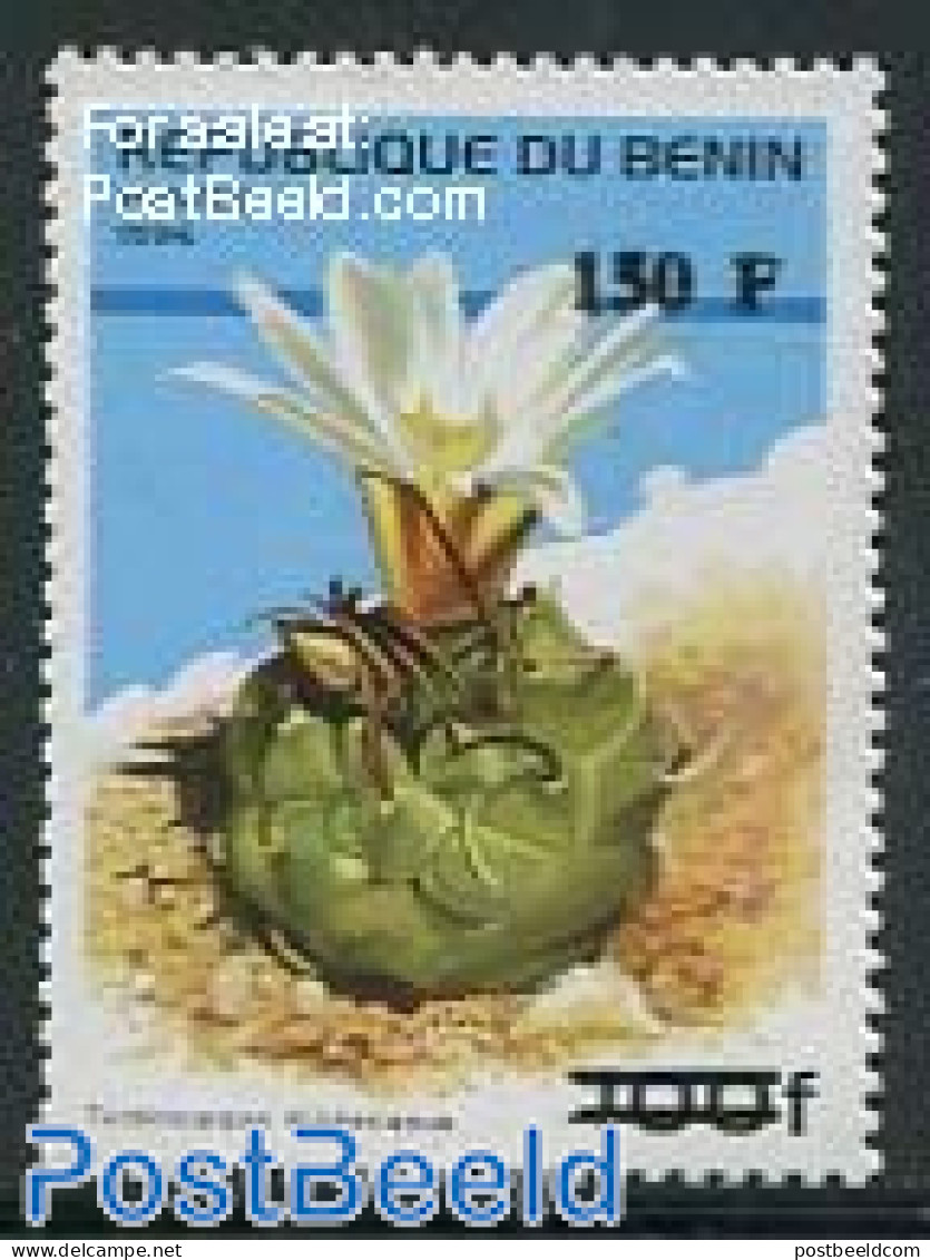 Benin 2000 150F On 100F  Overprint, Mint NH, Nature - Cacti - Flowers & Plants - Unused Stamps