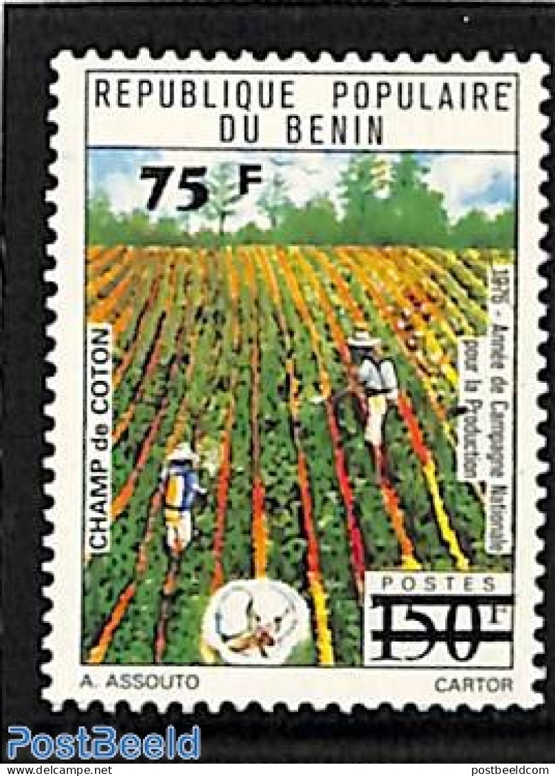 Benin 1983 75F Overprint, Stamp Out Of Set, Mint NH, Various - Agriculture - Nuevos