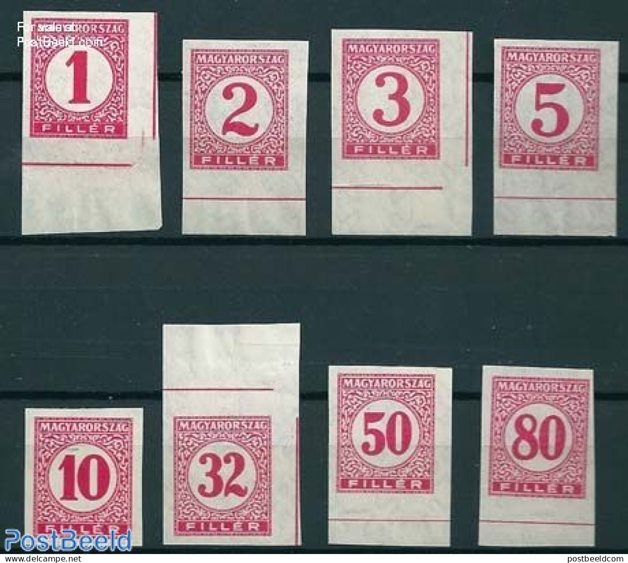 Hungary 1926 Postage Due 8v Imperforated, Mint NH - Autres & Non Classés