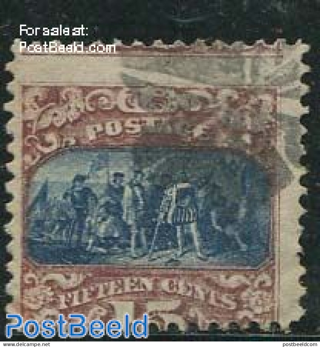 United States Of America 1869 15c Brown/blue, Used, Used Stamps - Gebraucht