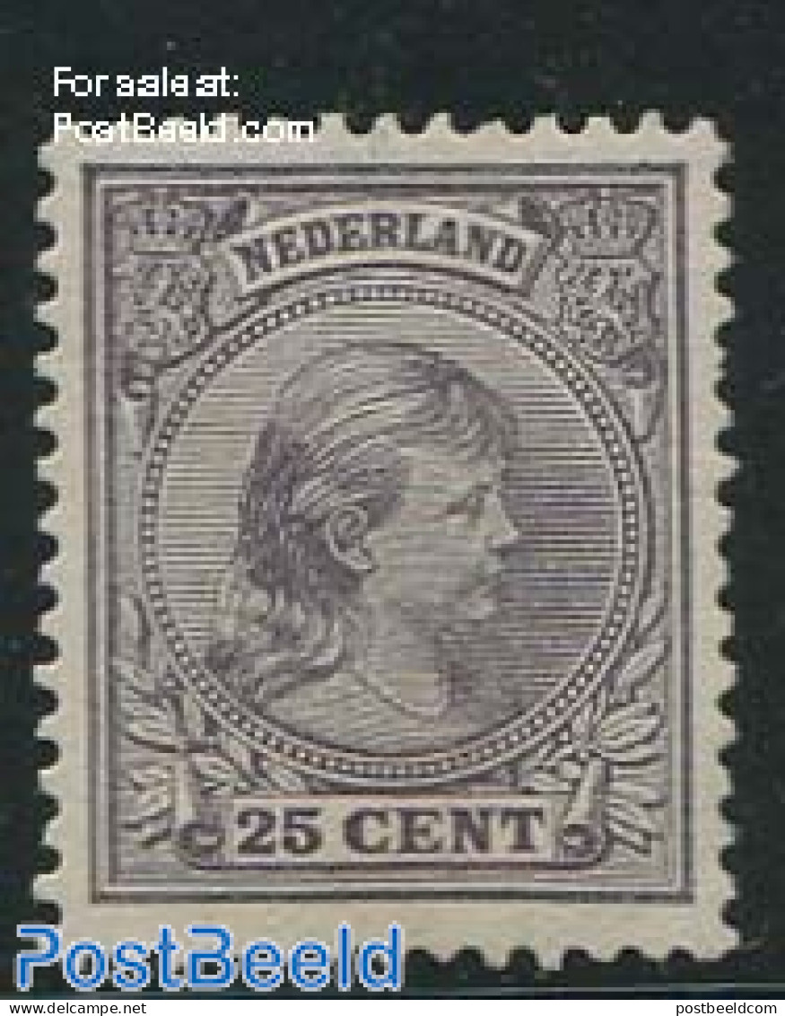 Netherlands 1891 25c MNH, Short Perf. On Right Side, Mint NH - Neufs