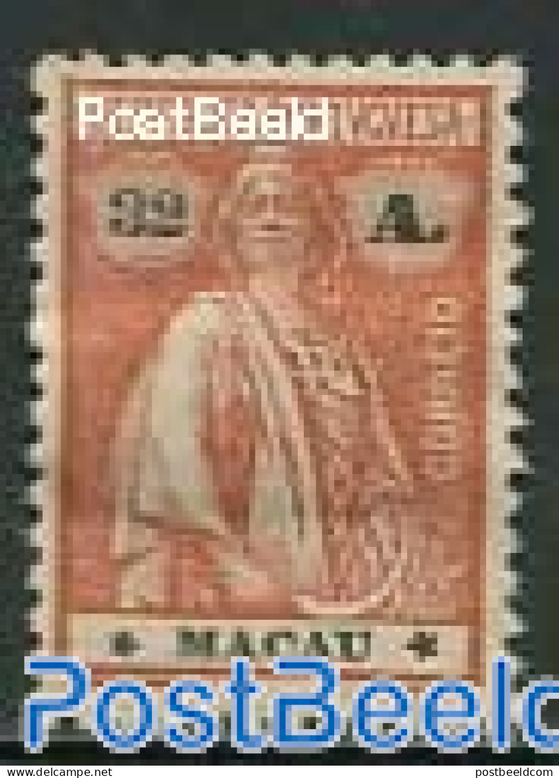 Macao 1923 32A Redorange/Black, Stamp Out Of Set, Unused (hinged) - Neufs