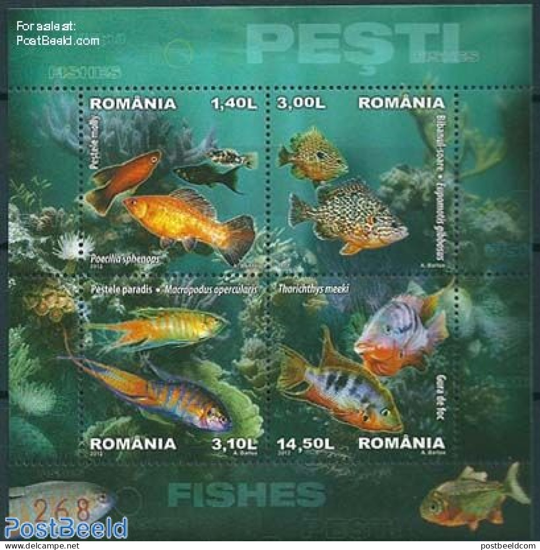 Romania 2012 Fish, Special S/s, Mint NH, Nature - Fish - Neufs