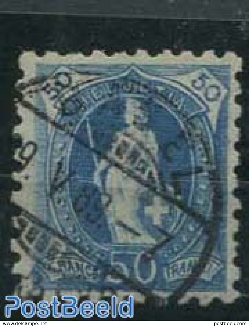 Switzerland 1882 50c, Dark Grey-blue, Contr. 1X, Perf. 9.75:9.25, Used Stamps - Used Stamps
