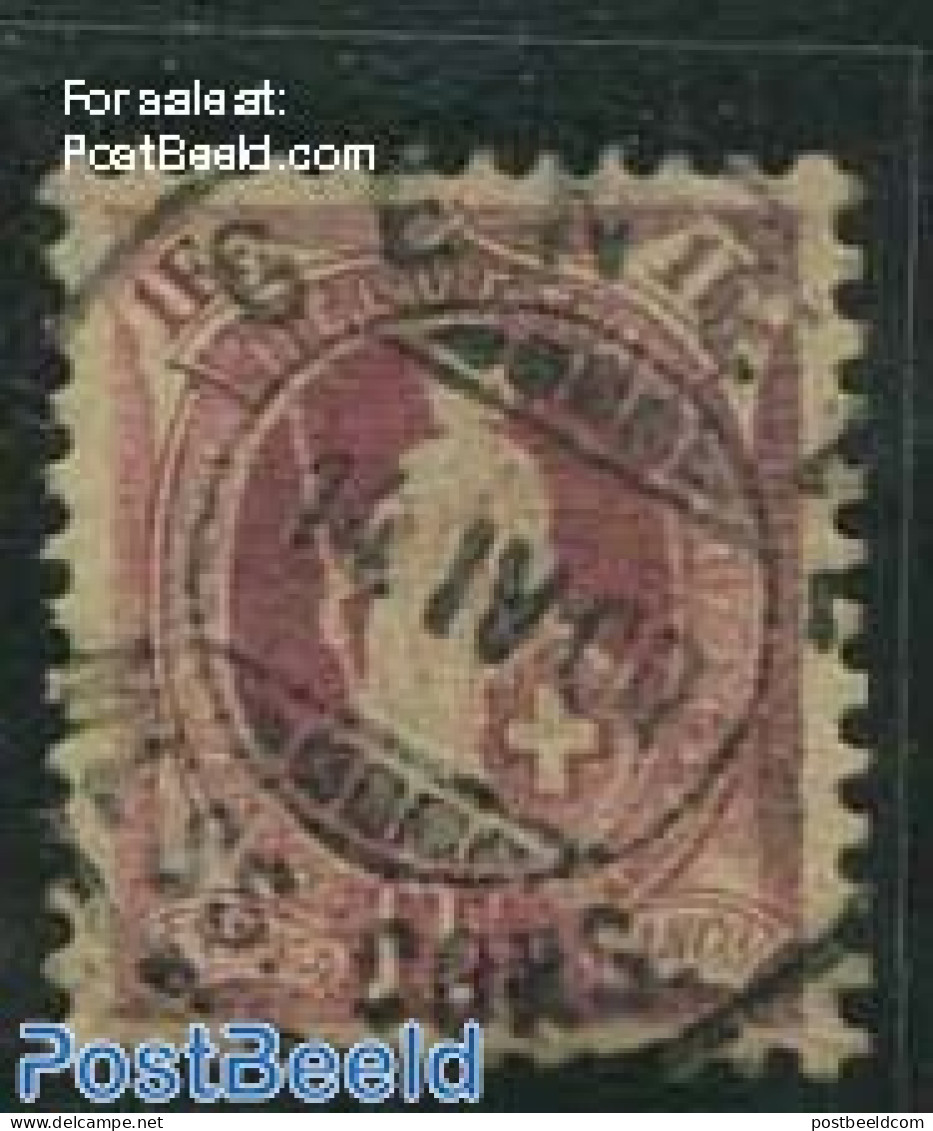 Switzerland 1882 1Fr, Brown-lilac, Contr. 1Y, Perf. 11.75:11.25, Used Stamps - Gebruikt