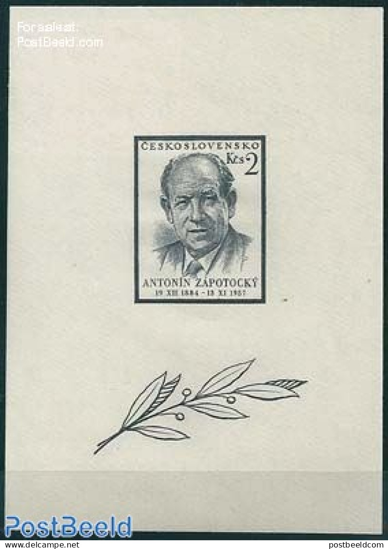 Czechoslovkia 1957 Antonin Zapotocky S/s, Type II (fruit With Scale), Mint NH - Other & Unclassified