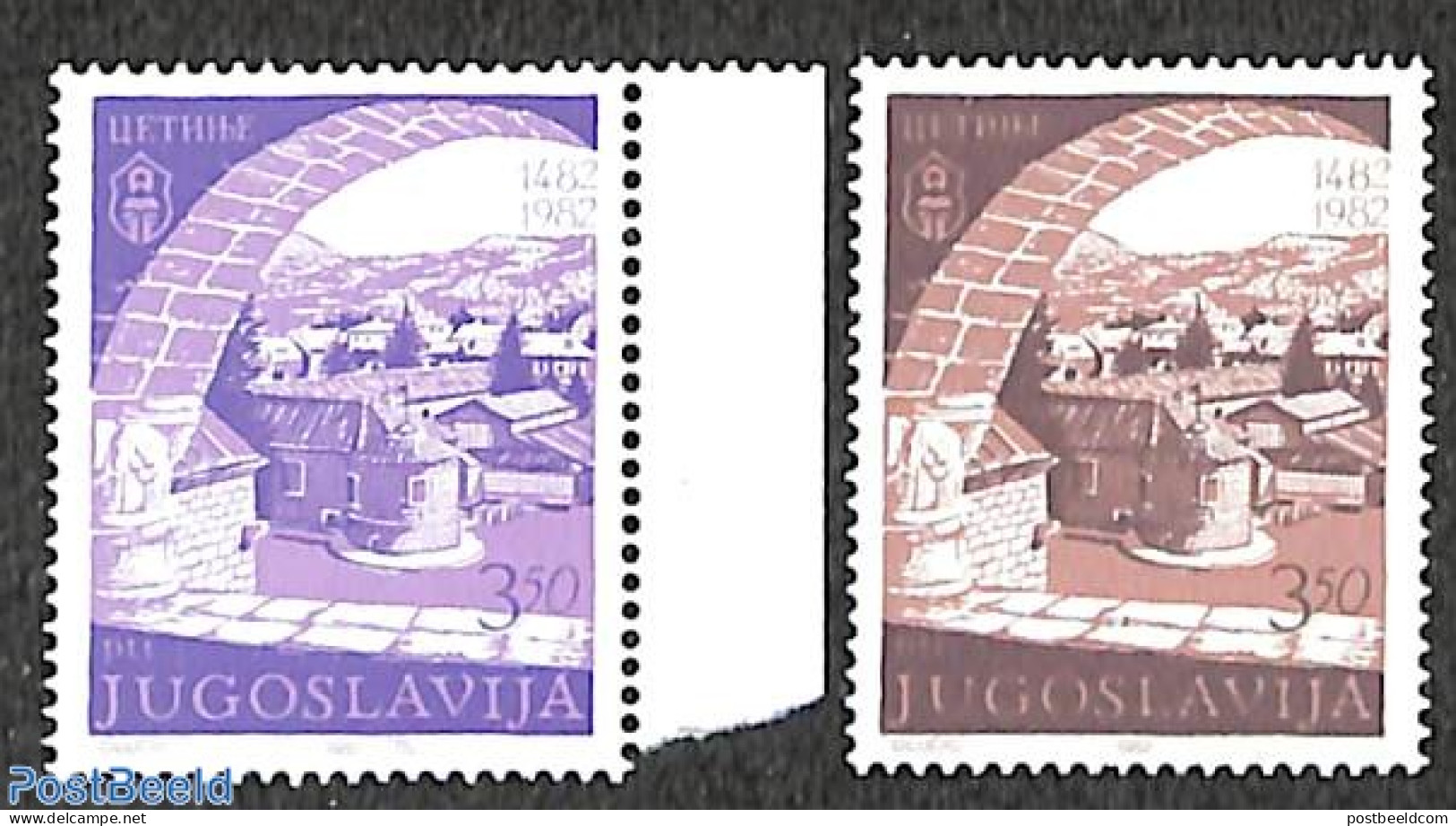 Yugoslavia 1982 Cetinje 1v, Violet, Colour Error, Mint NH, Various - Errors, Misprints, Plate Flaws - Unused Stamps