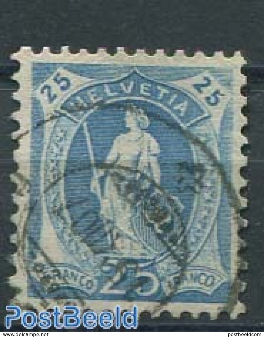 Switzerland 1906 25c, Grey-ultramarine, Perf. 11.75, Used Stamps - Gebraucht