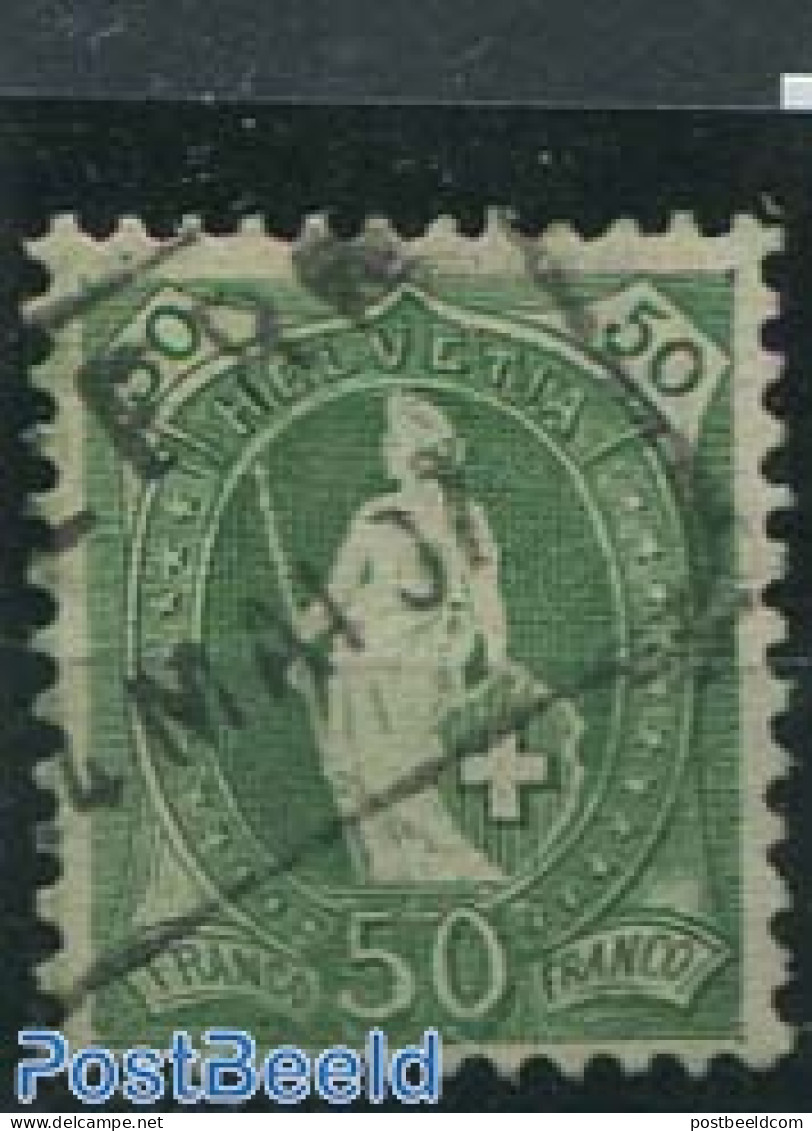 Switzerland 1905 50c, Dark Grey-green, Perf. 11.75:11.25, Used Stamps - Gebraucht
