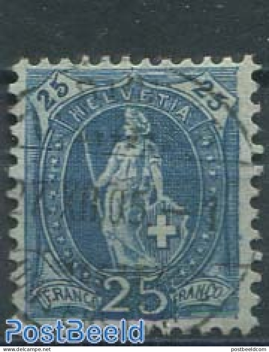 Switzerland 1905 25c, Grey-ultramarine, Used Stamps - Oblitérés