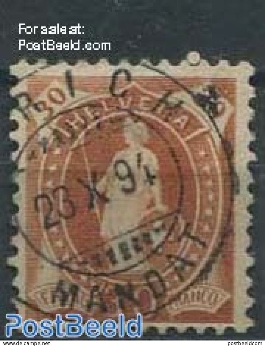 Switzerland 1882 30c, Bright Brown, Perf. 11.75:11.25, Contr 1Y, Used Stamps - Oblitérés