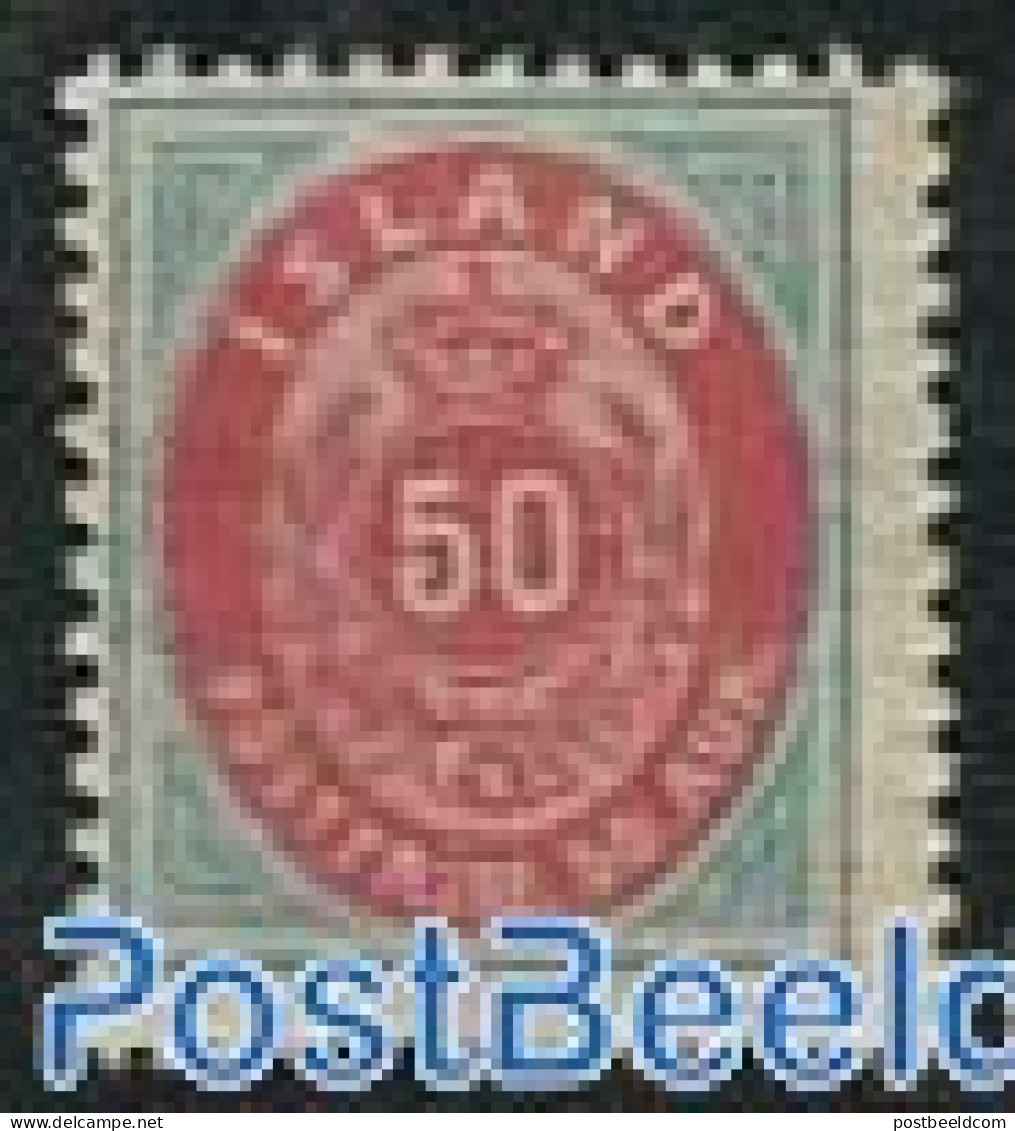 Iceland 1892 50A, Perf. 12.75, Unused (hinged) - Ongebruikt