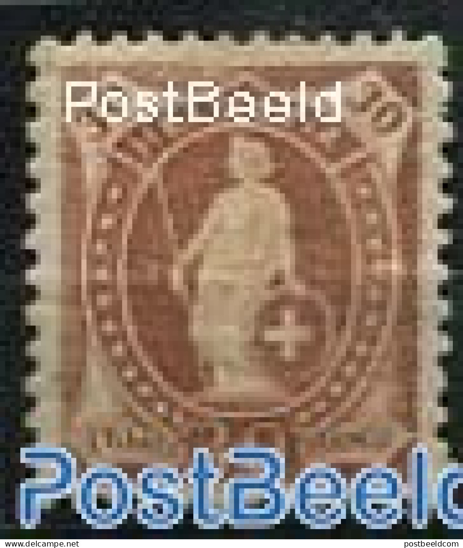 Switzerland 1882 30c, Redbrown, Perf. 11.75:11.25, Unused (hinged) - Ongebruikt
