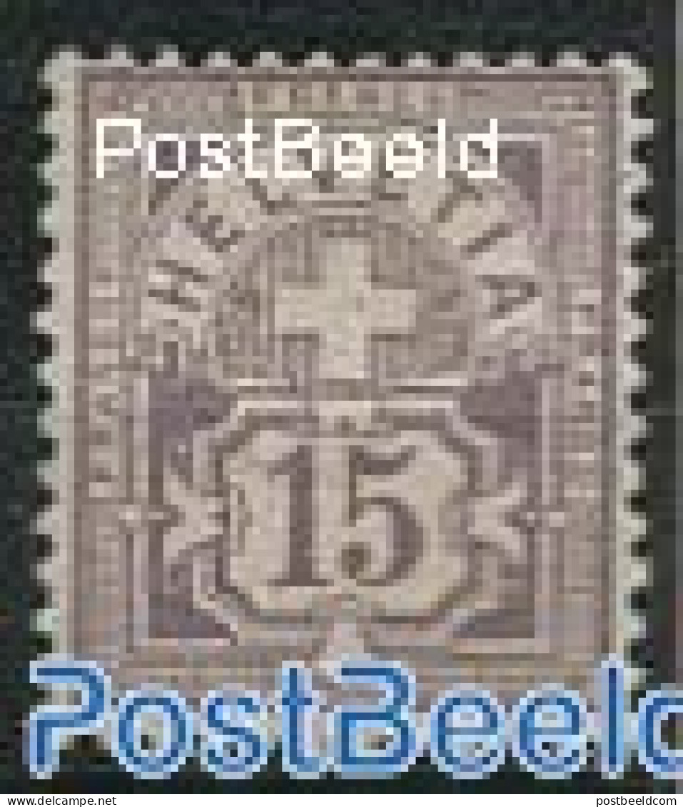 Switzerland 1882 15c, Brownredlilac, Stamp Out Of Set, Unused (hinged) - Ongebruikt