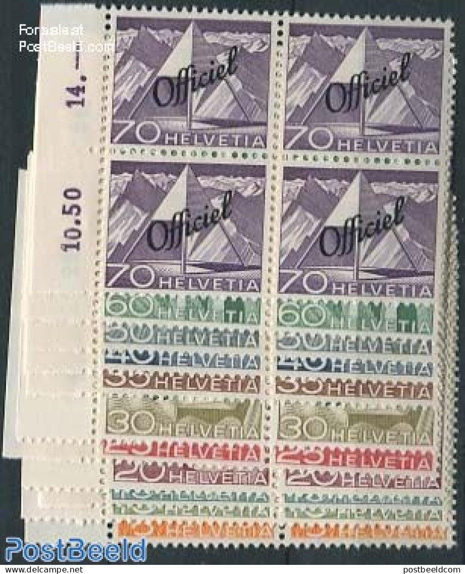 Switzerland 1950 On Service 11v, Blocks Of 4 [+], Mint NH - Autres & Non Classés