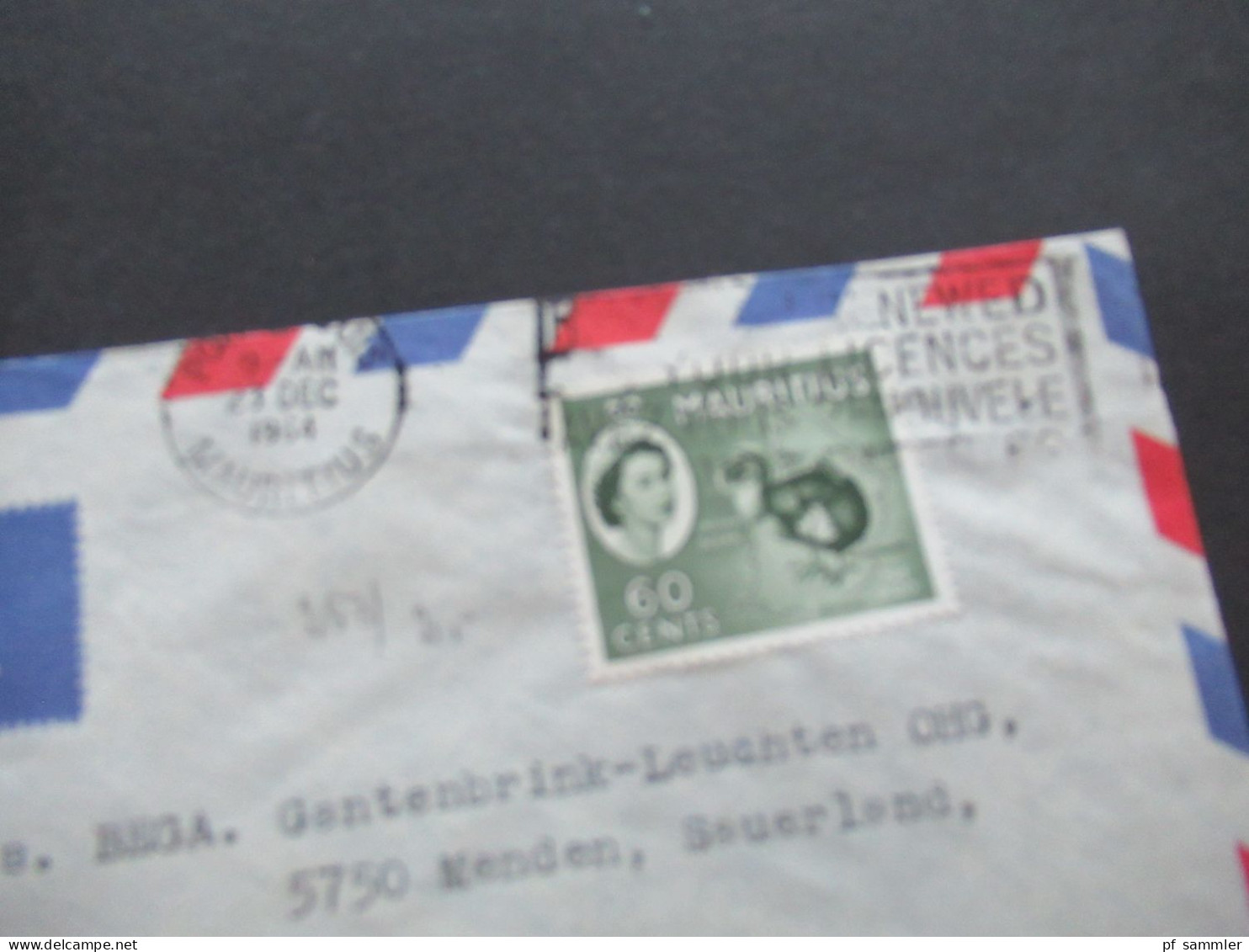 GB Kolonie Mauritius um 1964 By Air Mail Luftpost insgesamt 5 Belege / Firmenumschläge Port Louis Mauritius
