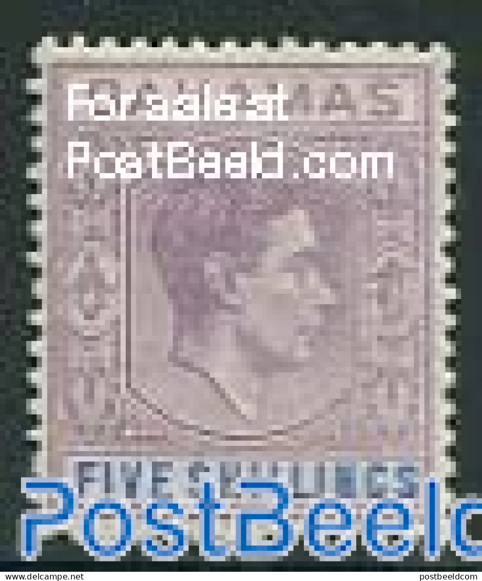 Bahamas 1938 5/- Lila/ultramarin, Stamp Out Of Set, Unused (hinged) - Other & Unclassified