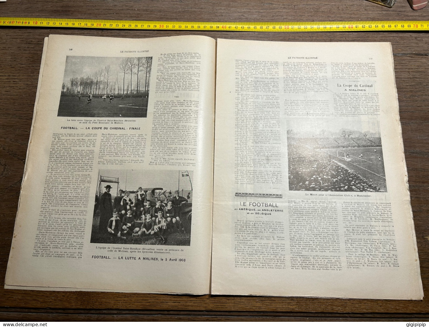 REVUE Patriote Illustré 1908 FOOTBALL EN BELGIQUE. LA COUPE DU CARDINAL - Revistas - Antes 1900