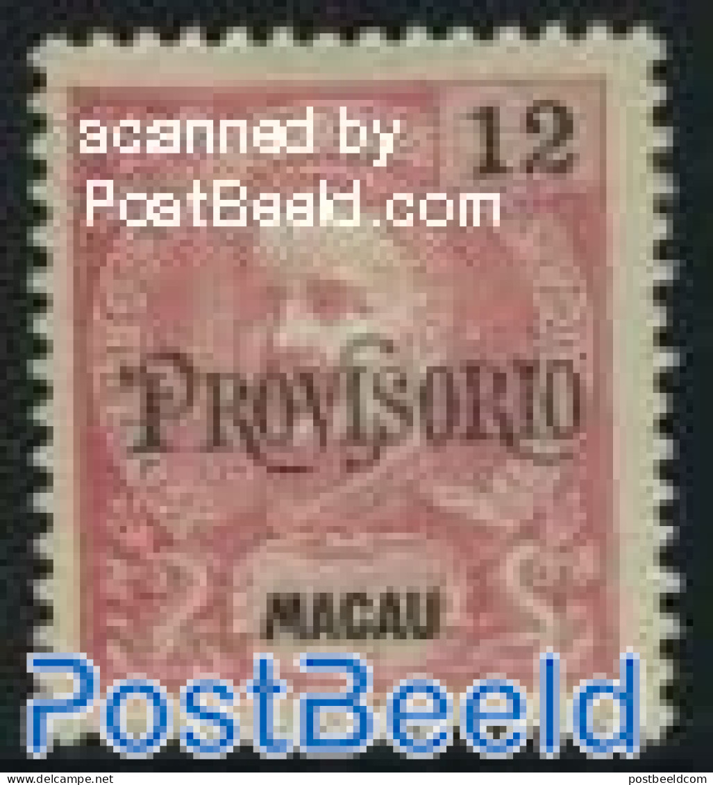Macao 1902 12A. PROVISORIO, Stamp Out Of Set, Unused (hinged) - Unused Stamps