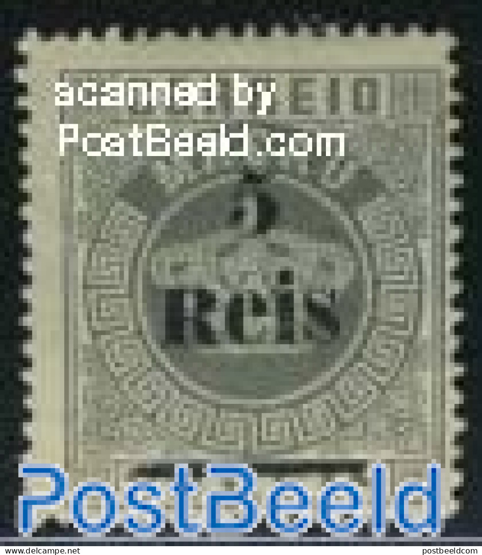 Macao 1887 5R On 80R Grey, Perf. 13.5, Stamp Out Of Set, Unused (hinged) - Nuevos