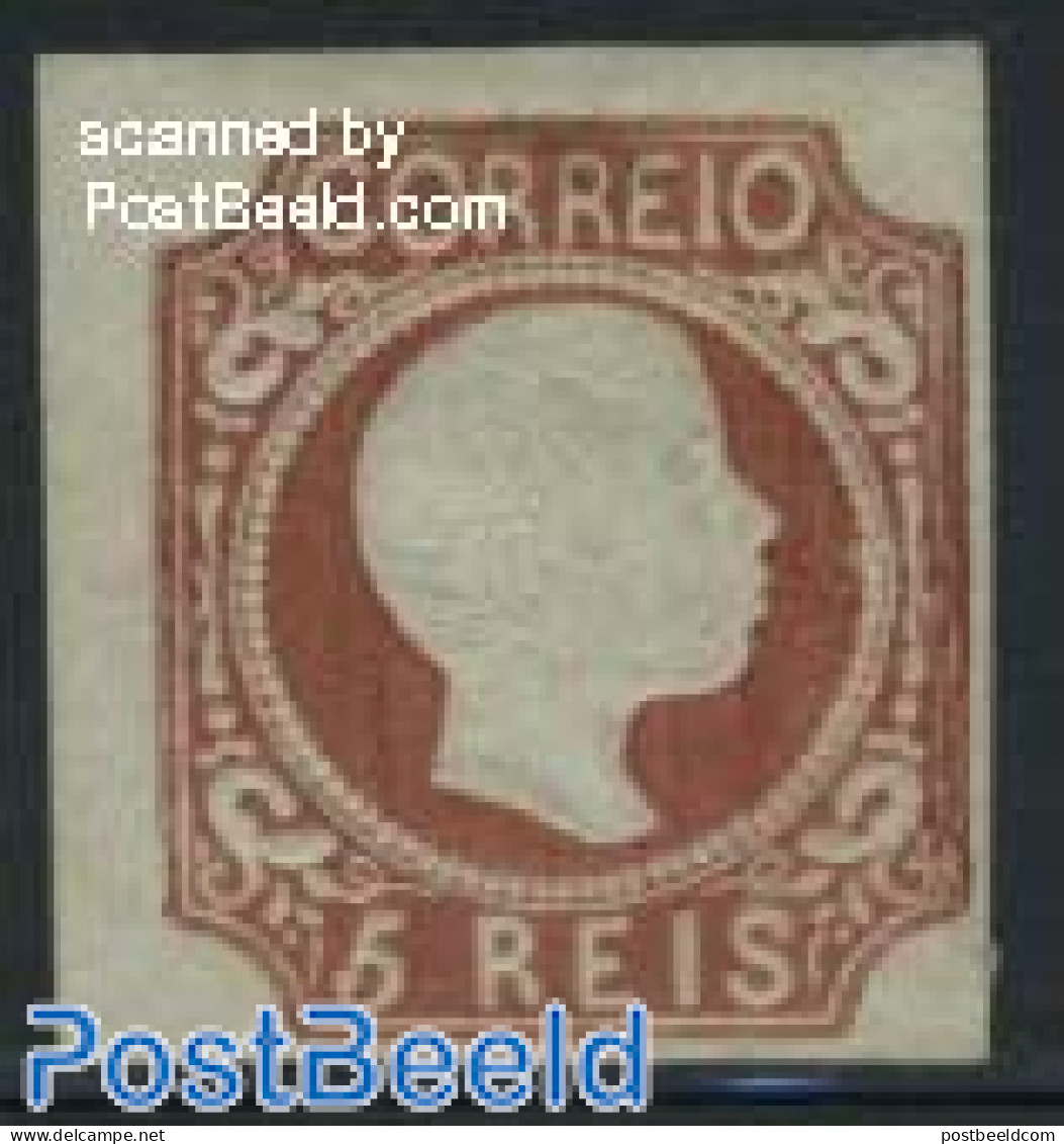 Portugal 1856 5R. Redbrown (Afinsa Type II), Unused (hinged) - Unused Stamps