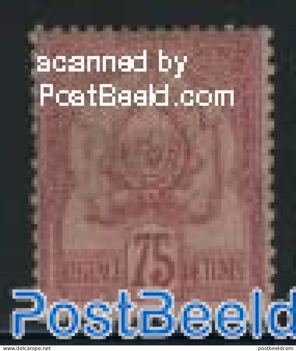Tunisia 1888 75c., Carmine, Stamp Out Of Set, Unused (hinged), History - Coat Of Arms - Tunisie (1956-...)