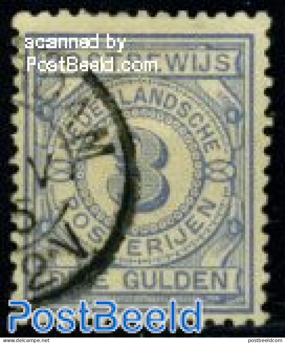 Netherlands 1884 3gld, Postbewijs, Used, Used Stamps - Gebruikt