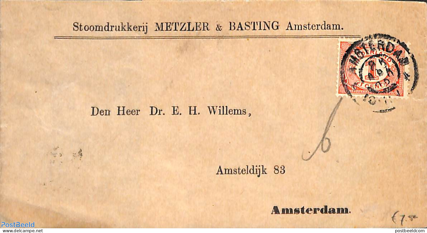 Netherlands 1902 NVPH No. 51 On Newspaper Wrapper, Postal History, Various - Cancellations (specialized) - Lettres & Documents