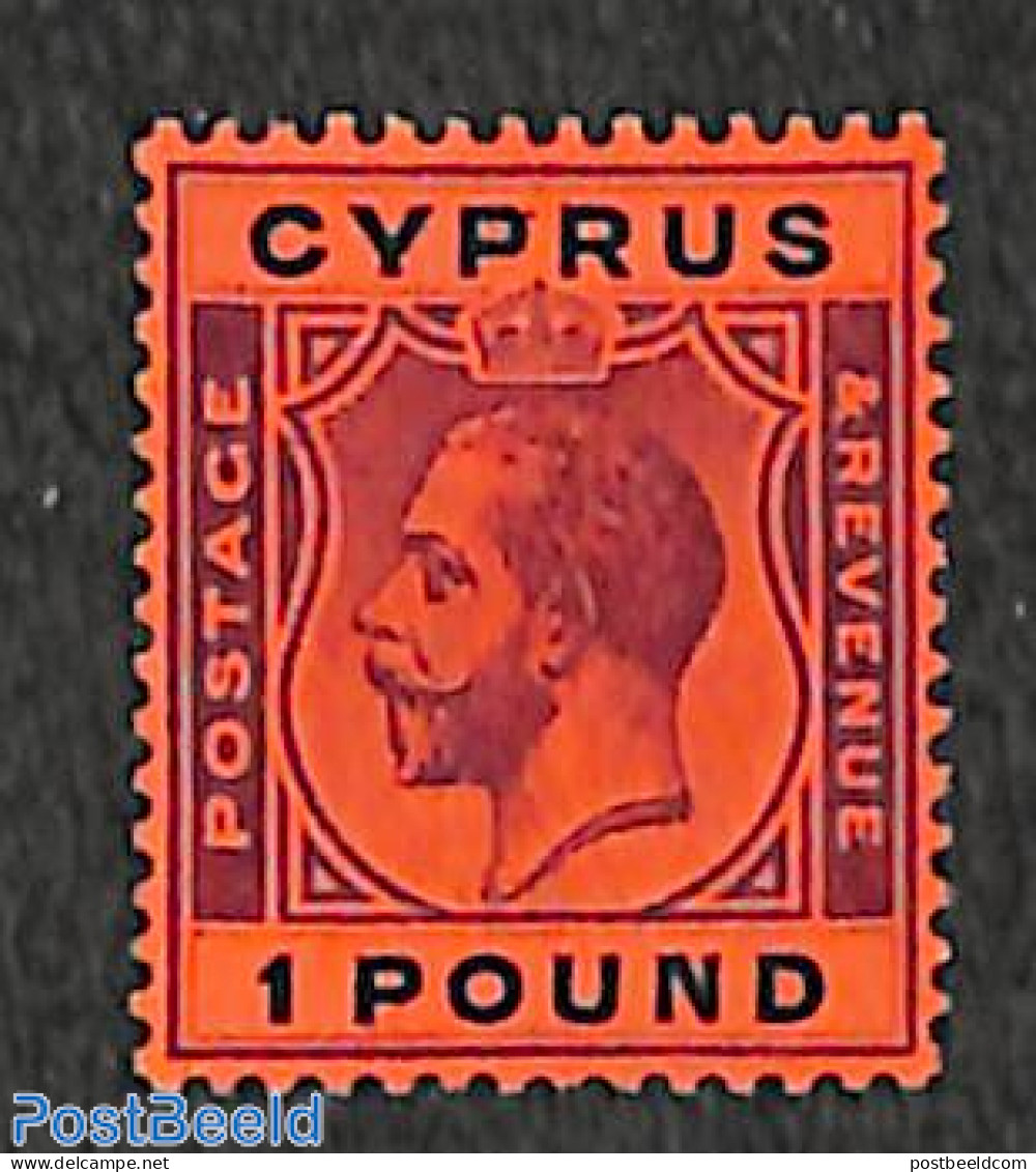 Cyprus 1924 Definitive, George V 1v, Unused (hinged) - Neufs
