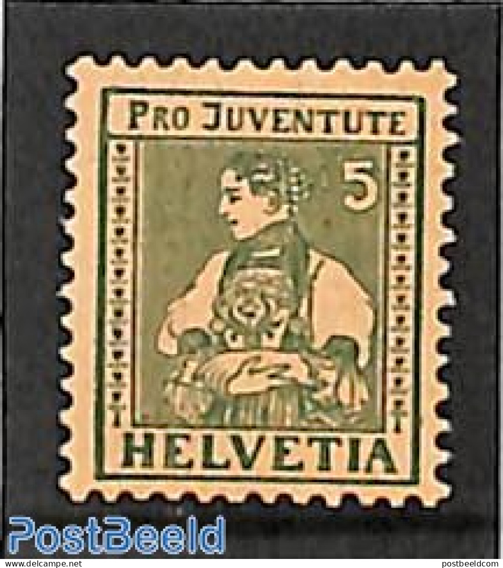 Switzerland 1916 5c, Stamp Out Of Set, Mint NH - Unused Stamps