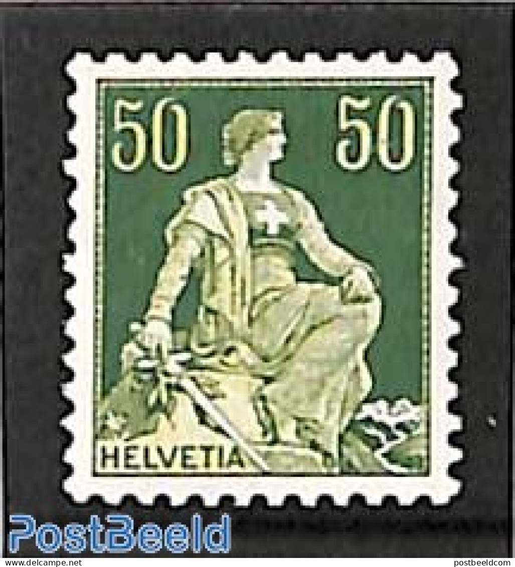 Switzerland 1933 50c, Coated Paper, Grilled Gum, Stamp Out Of Set, Unused (hinged) - Ongebruikt