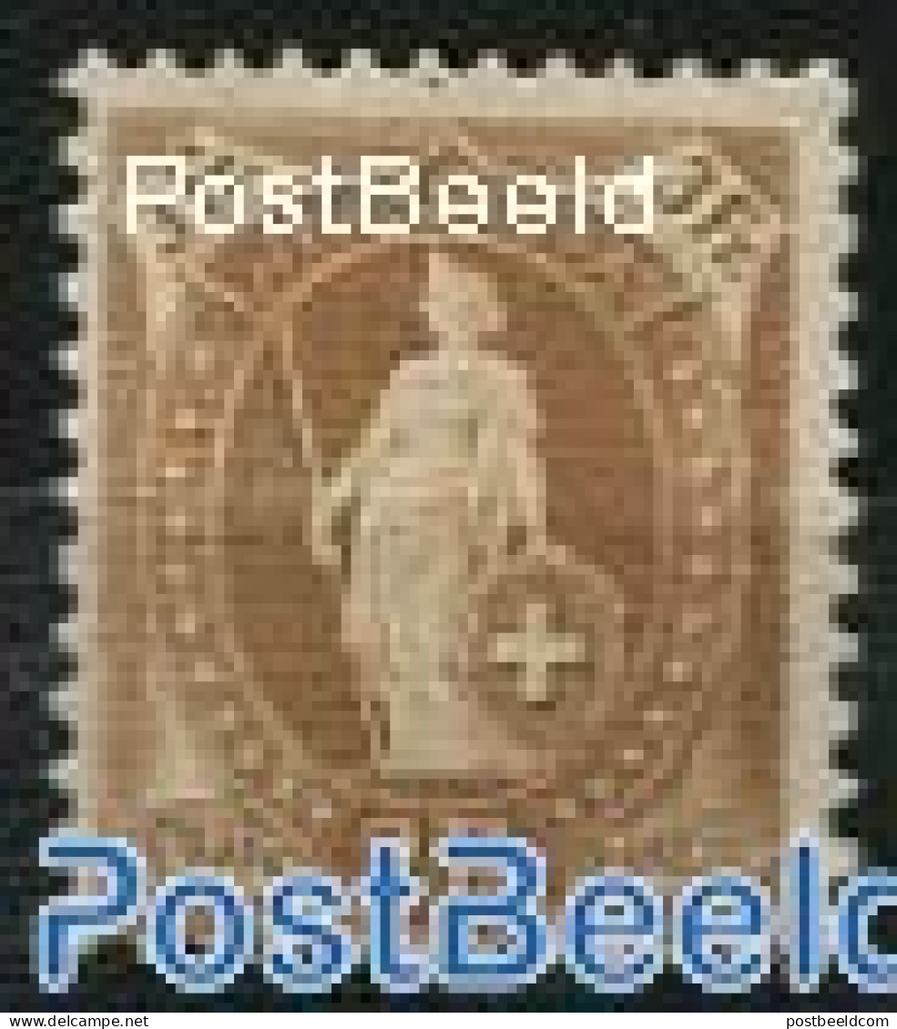 Switzerland 1905 3Fr, Brownocre, Perf. 11.75:11.25,Stamp Out Of Set, Unused (hinged) - Ungebraucht