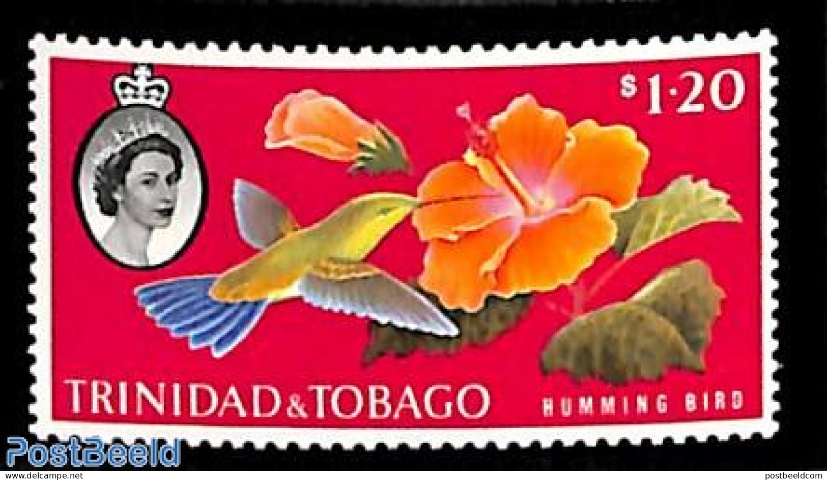 Trinidad & Tobago 1960 $1,20, Stamp Out Of Set, Mint NH, Nature - Birds - Flowers & Plants - Hummingbirds - Trinité & Tobago (1962-...)