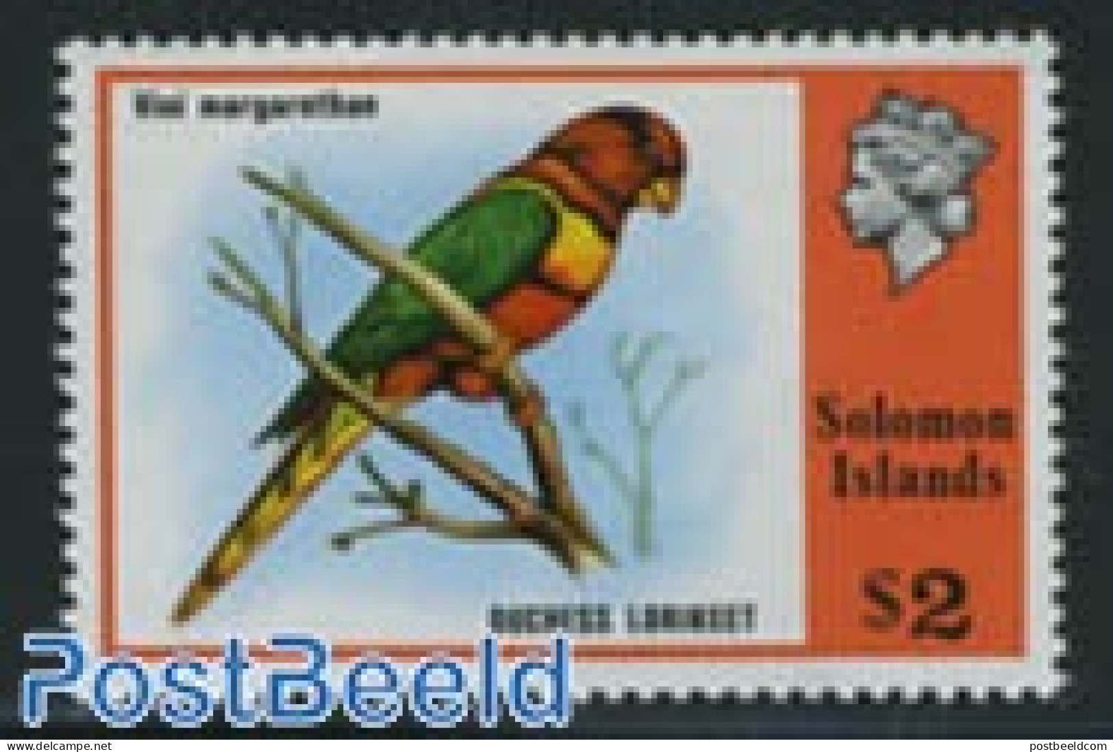 Solomon Islands 1976 Stamp Out Of Set, Mint NH, Nature - Birds - Parrots - Solomon Islands (1978-...)