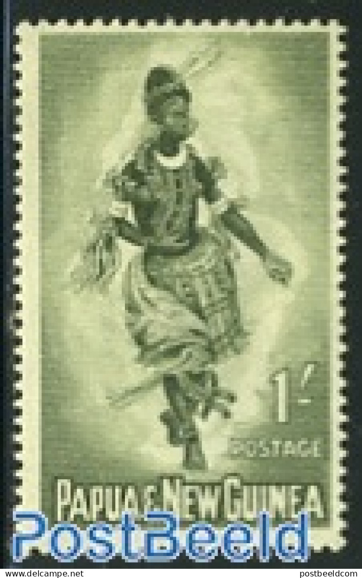 Papua New Guinea 1961 1Sh, Stamp Out Of Set, Mint NH, Performance Art - Various - Dance & Ballet - Folklore - Dance