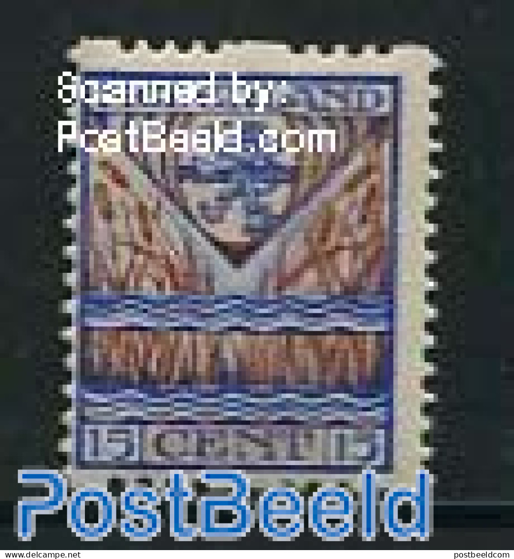 Netherlands 1927 15+3c, Sync. Perf, Stamp Out Of Set, Mint NH, History - Nature - Coat Of Arms - Flowers & Plants - Neufs