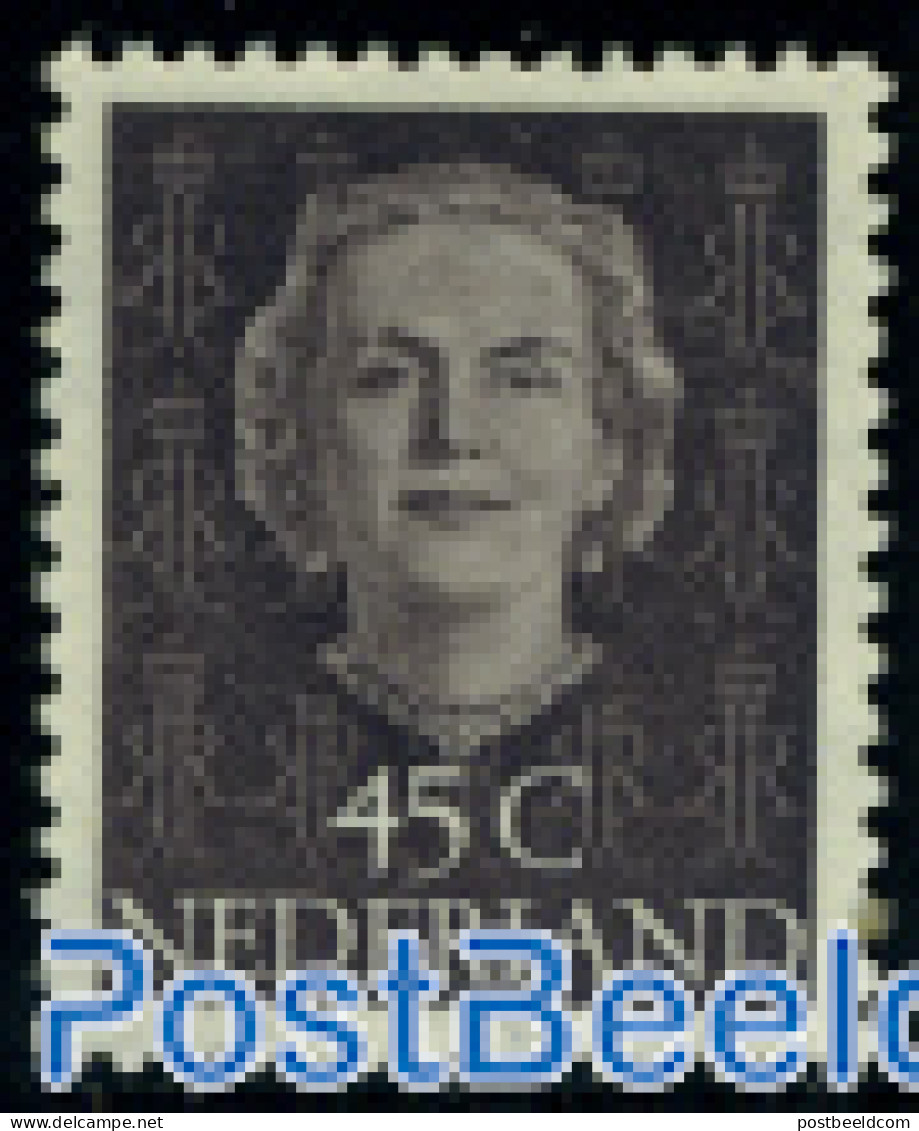 Netherlands 1949 45c, Grey, Stamp Out Of Set, Unused (hinged) - Unused Stamps