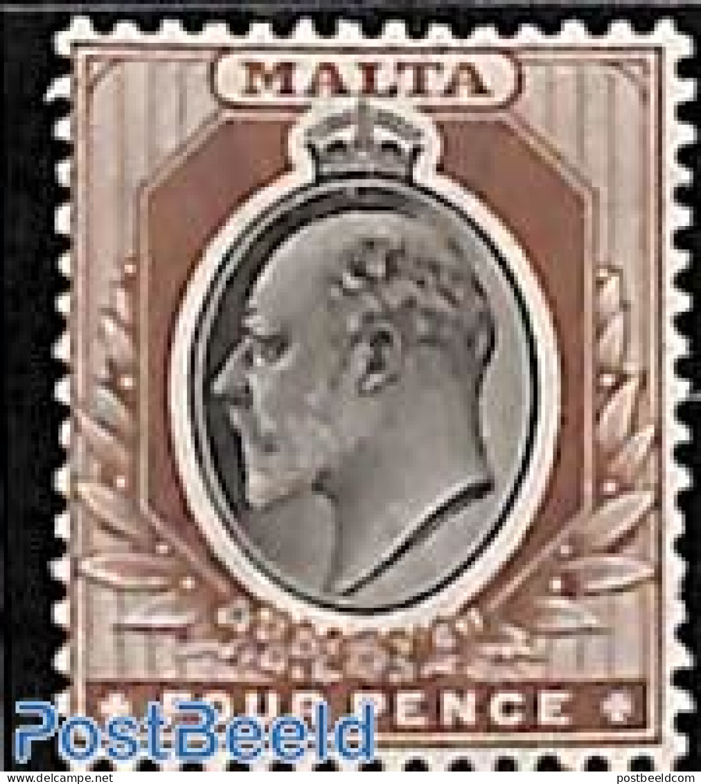 Malta 1904 4p, Stamp Out Of Set, Unused (hinged) - Malte