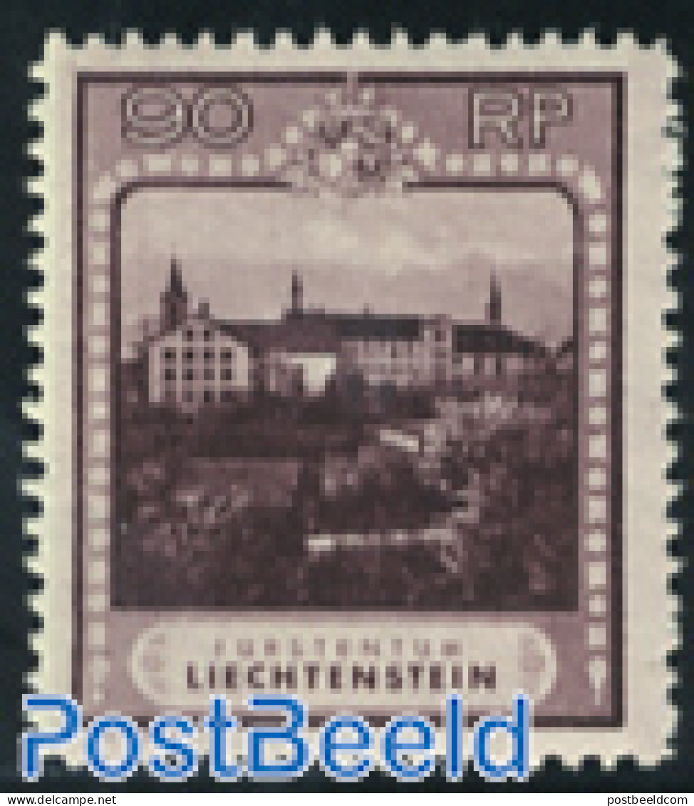 Liechtenstein 1930 90Rp, Perf. 11.5, Stamp Out Of Set, Unused (hinged), Art - Architecture - Nuevos