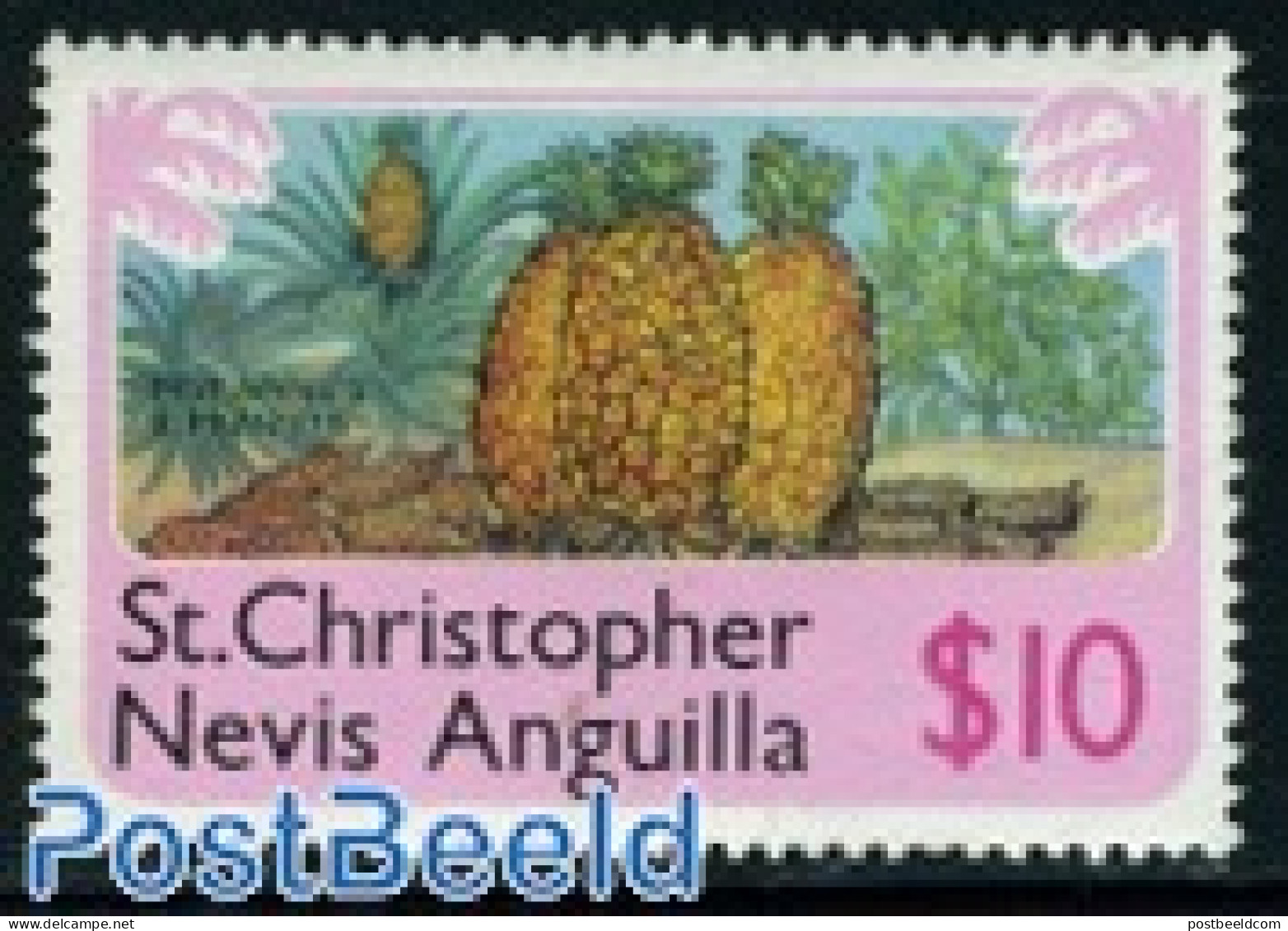 St Kitts/Nevis/Anguilla 1978 $10, Stamp Out Of Set, Mint NH, Nature - Fruit - Obst & Früchte