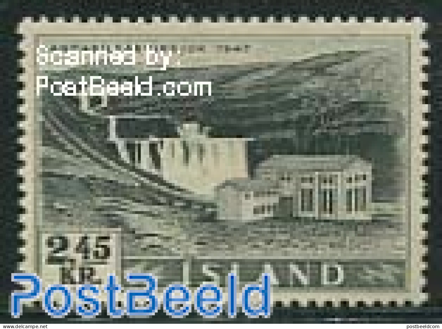Iceland 1956 2.45Kr, Stamp Out Of Set, Mint NH, Nature - Water, Dams & Falls - Ongebruikt