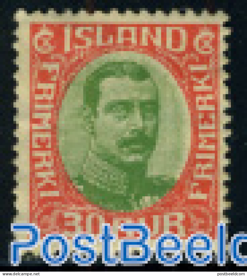 Iceland 1920 30A, Red/green, Stamp Out Of Set, Unused (hinged) - Ungebraucht