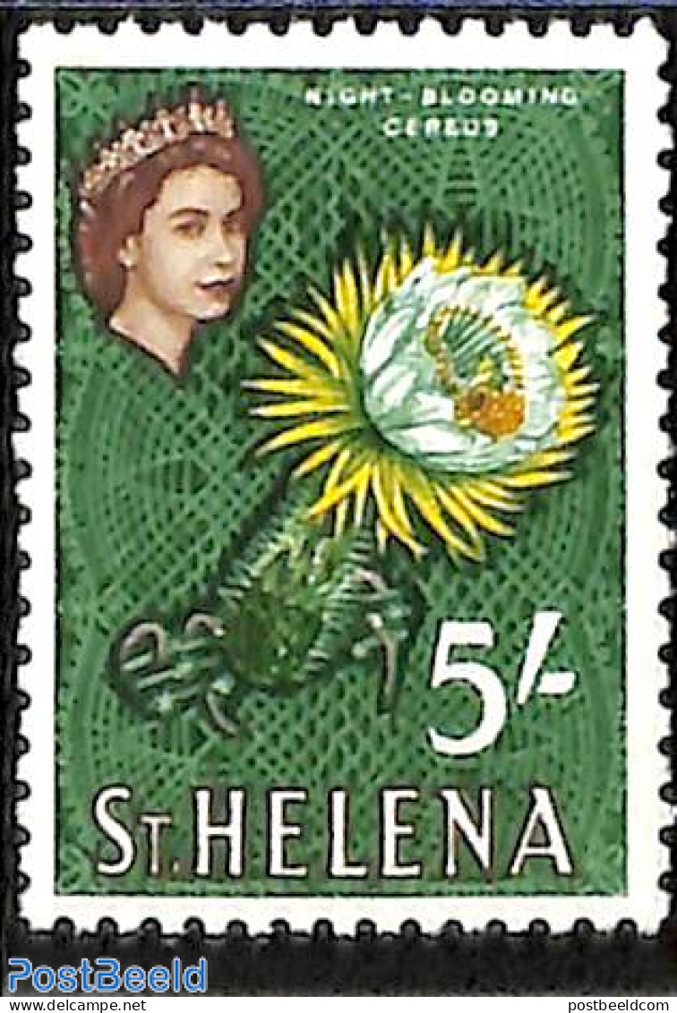 Saint Helena 1961 5Sh, Stamp Out Of Set, Mint NH, Nature - Flowers & Plants - Saint Helena Island