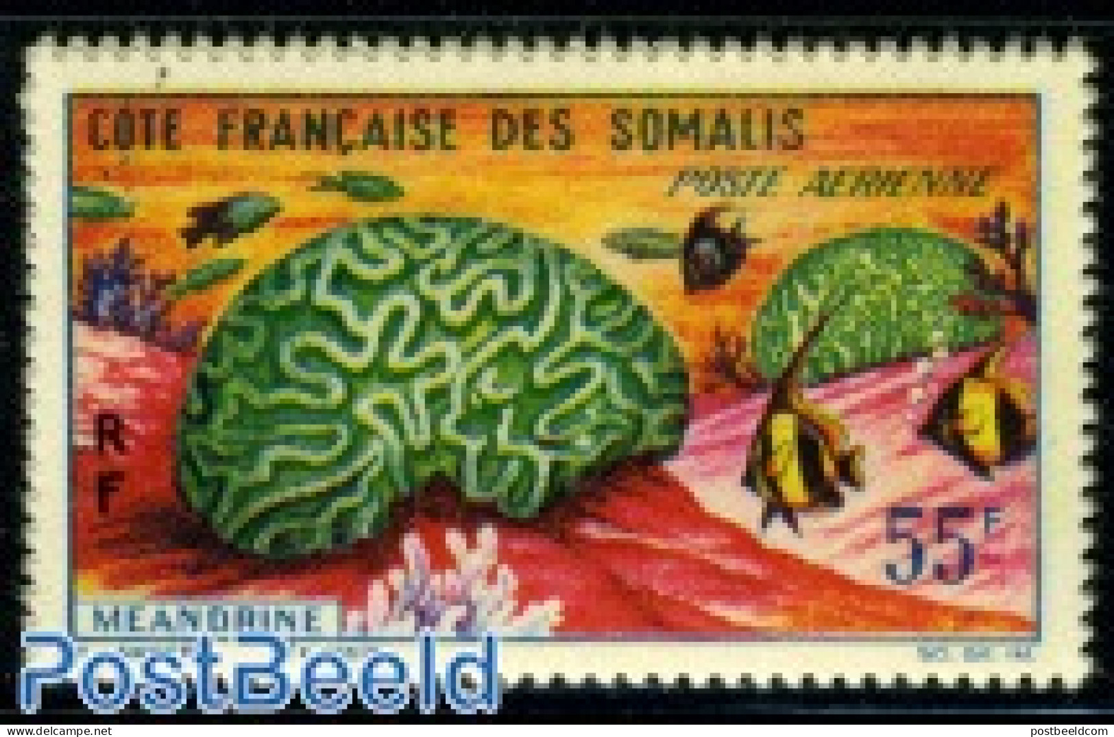 French Somalia 1963 55F, Stamp Out Of Set, Mint NH, Nature - Fish - Fische