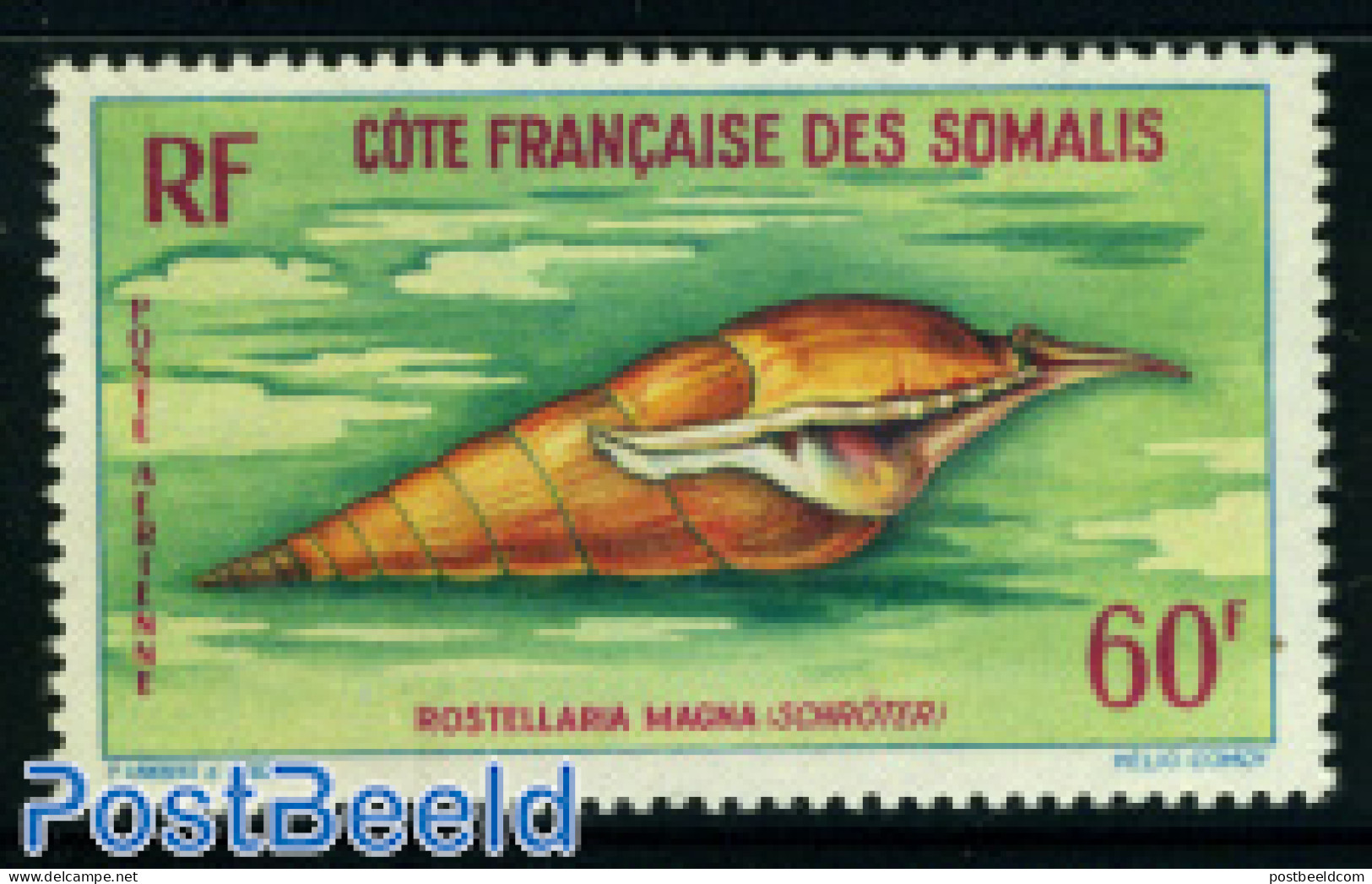 French Somalia 1962 60F, Stamp Out Of Set, Mint NH, Nature - Shells & Crustaceans - Marine Life