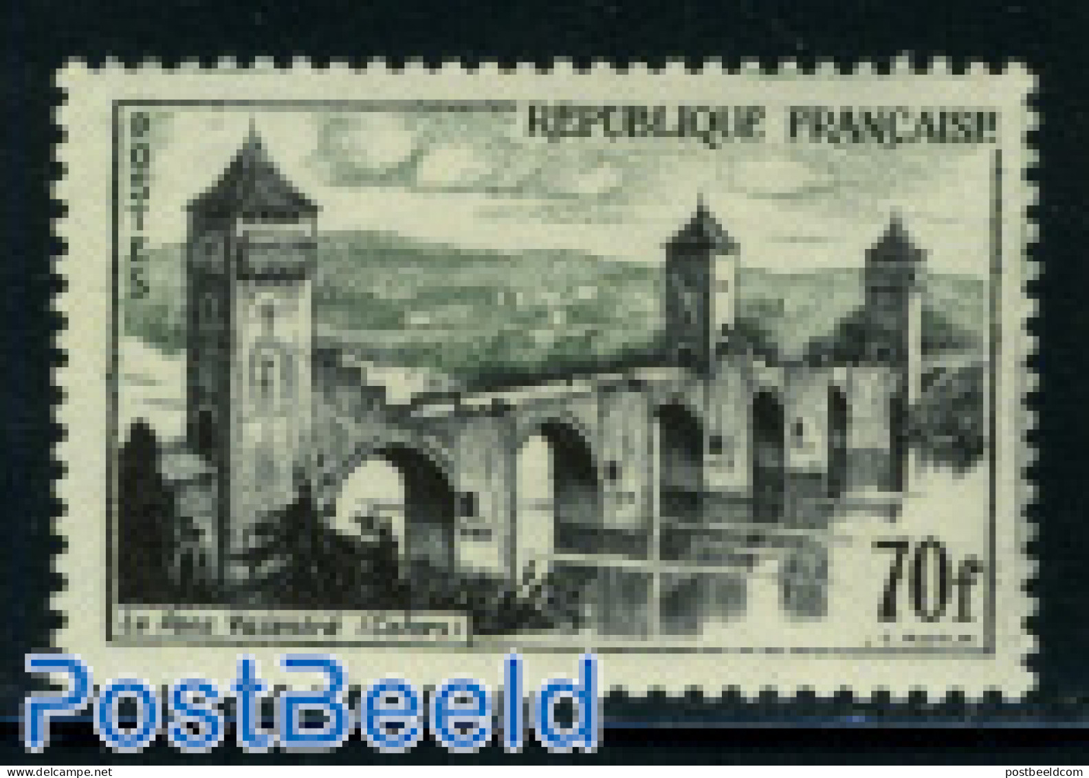 France 1957 70F, Stamp Out Of Set, Mint NH, Art - Bridges And Tunnels - Neufs