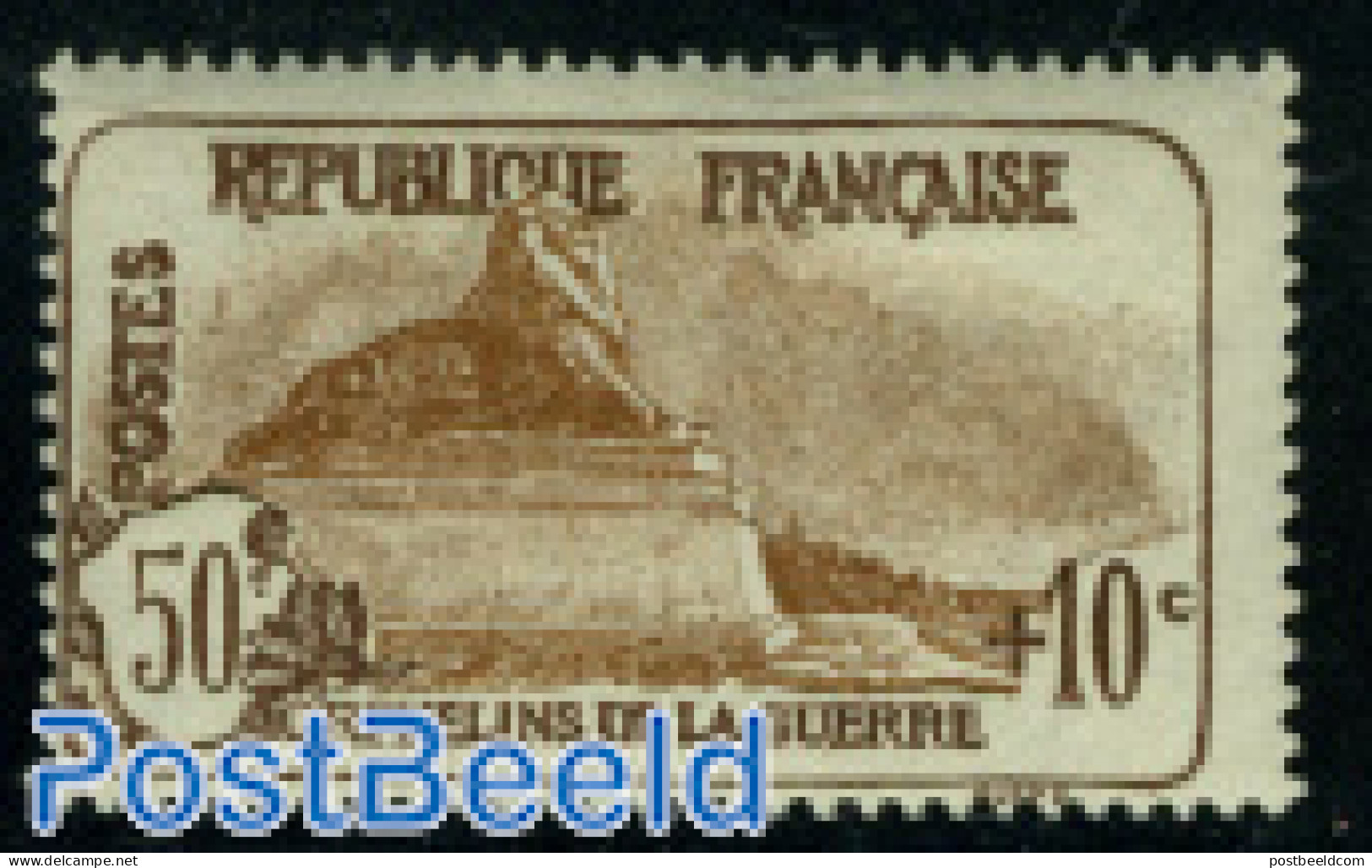 France 1926 50c+10c, Stamp Out Of Set, Unused (hinged), Art - Sculpture - Unused Stamps