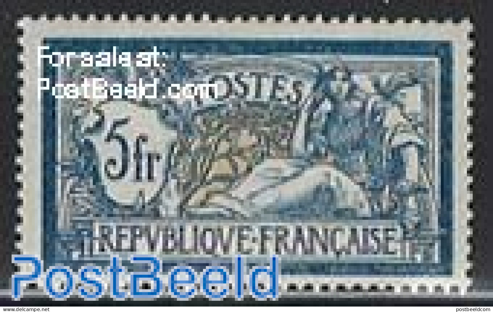 France 1900 5Fr. Blue/yellowbrown, Stamp Out Of Set, Unused (hinged) - Neufs