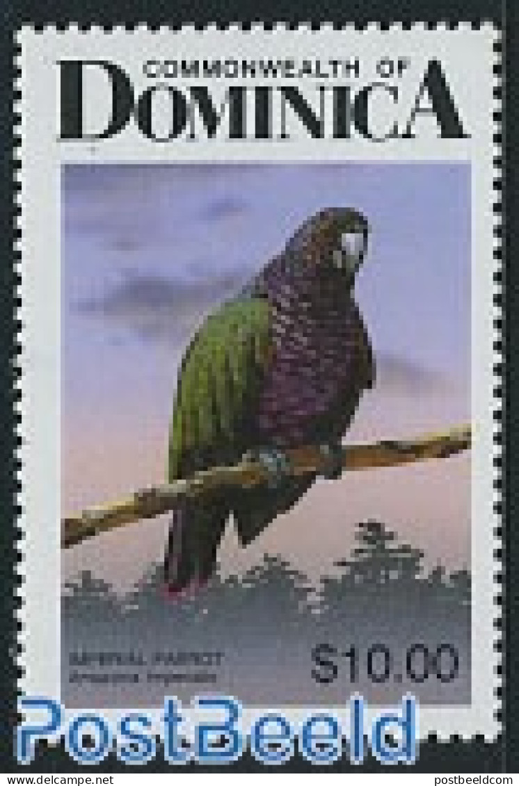 Dominica 1987 10.00, Stamp Out Of Set, Mint NH, Nature - Birds - Parrots - Dominican Republic