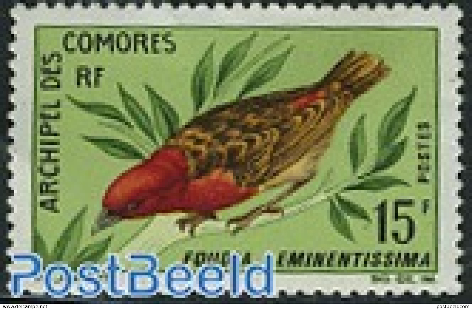 Comoros 1967 15F, Stamp Out Of Set, Mint NH, Nature - Birds - Comores (1975-...)
